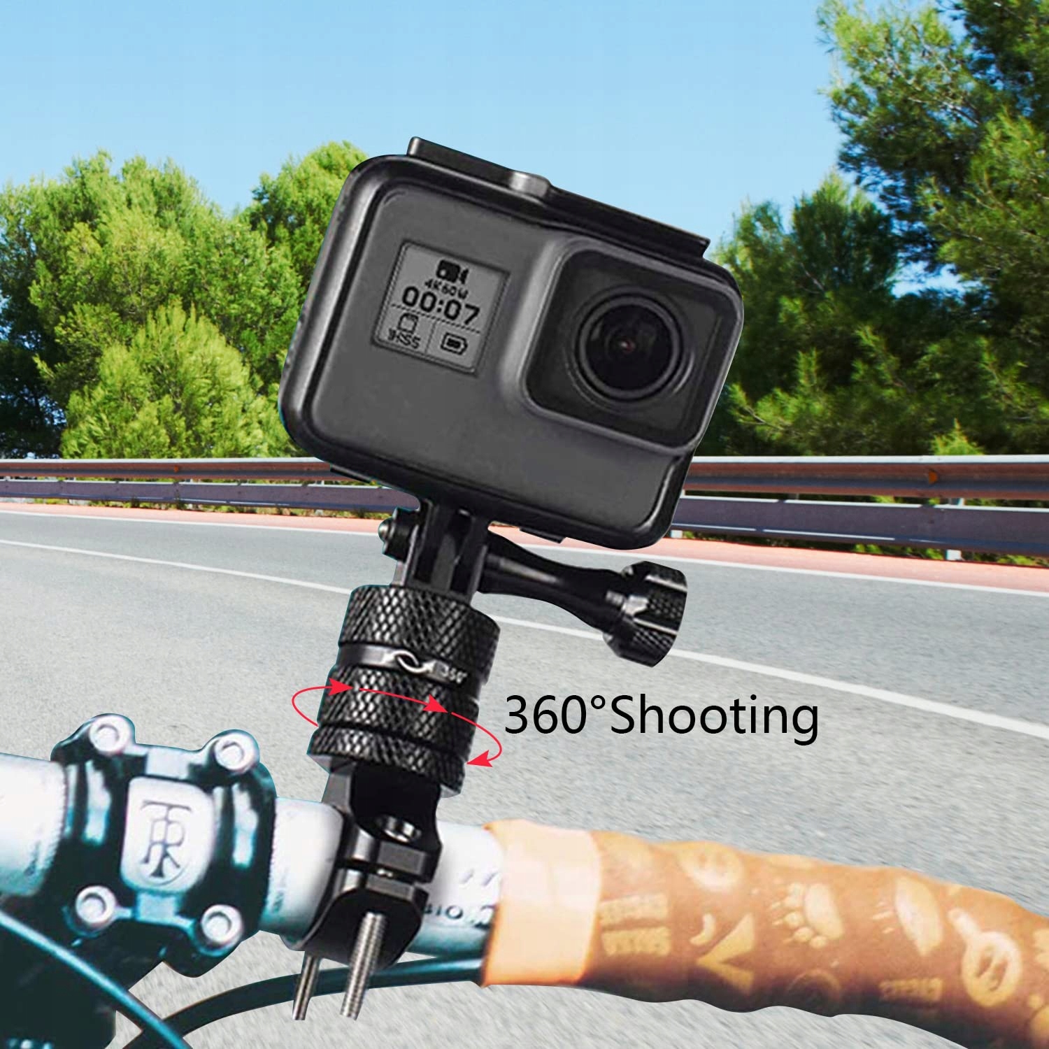 Uniwersalny uchwyt rowerowy do kamer GoPro Hero 360 stopni — miniatura 3