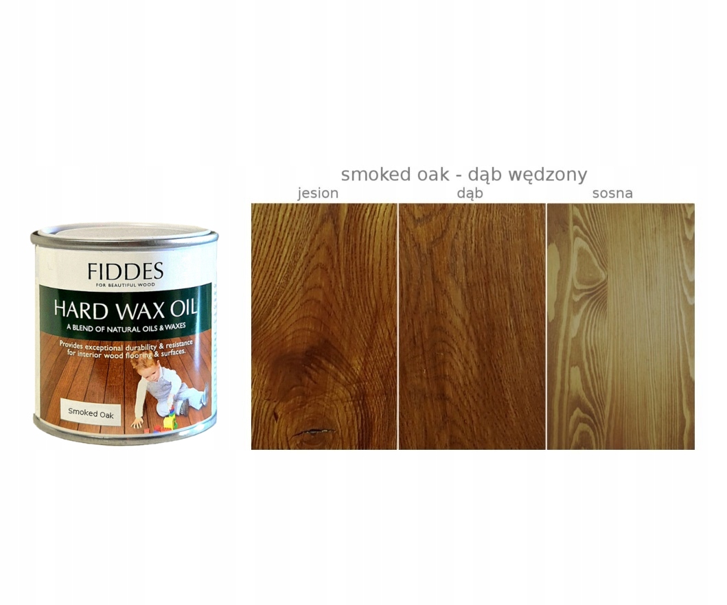 Fiddes Twardy olejowosk olej do mebli drewna Smoked Oak Dąb Wędzony 250ml