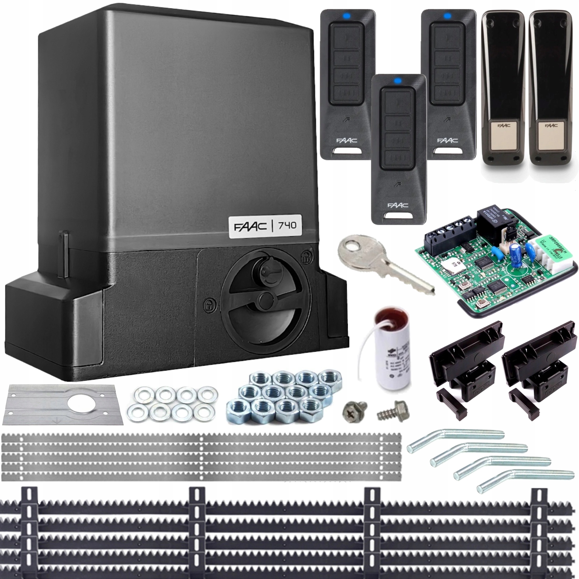 Sada Delta2 Faac 740 3 x Ovladače, Enkodér, Xp20D, Lišty pro bránu 500 kg