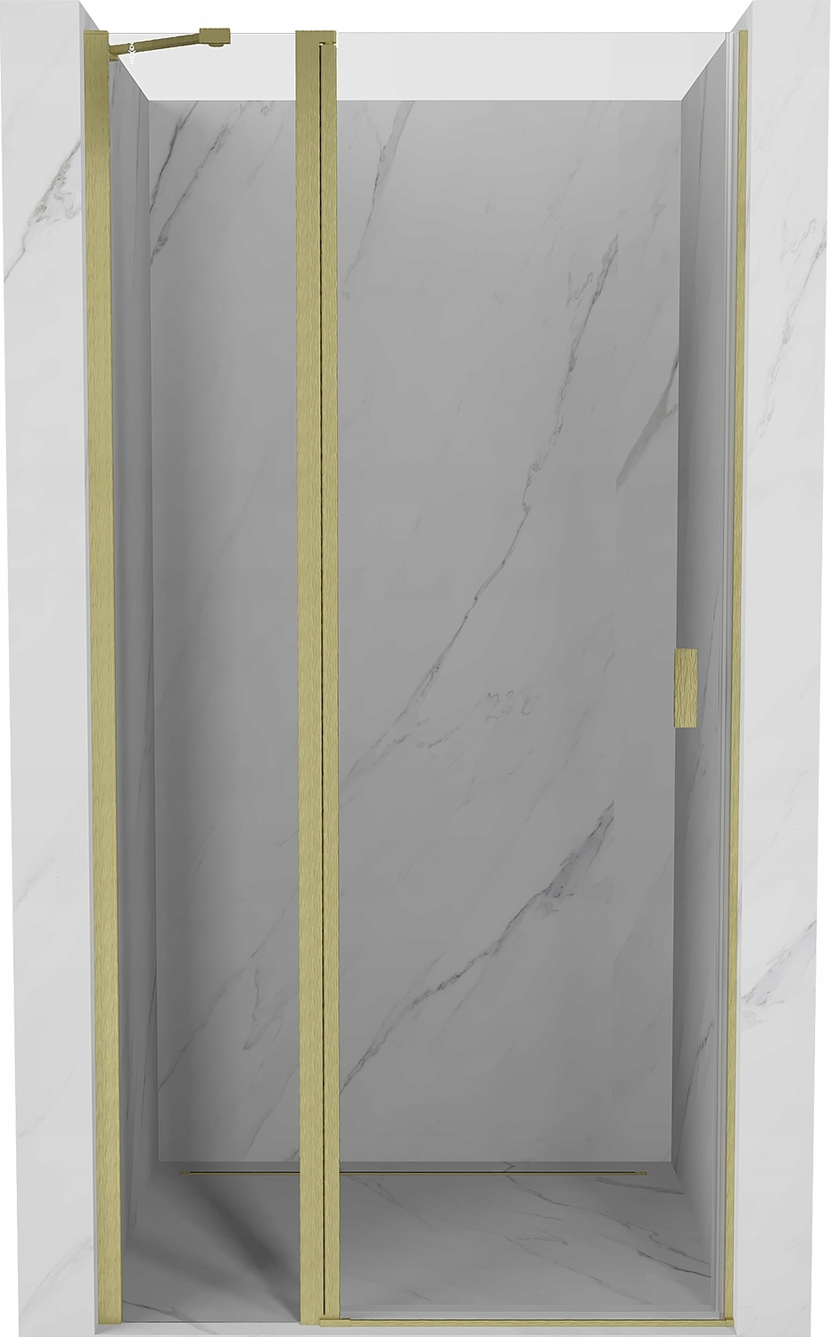 Mexen Mist Drzwi Prysznicowe Uchylne 110 CM Transparent Złote Szczotkowane