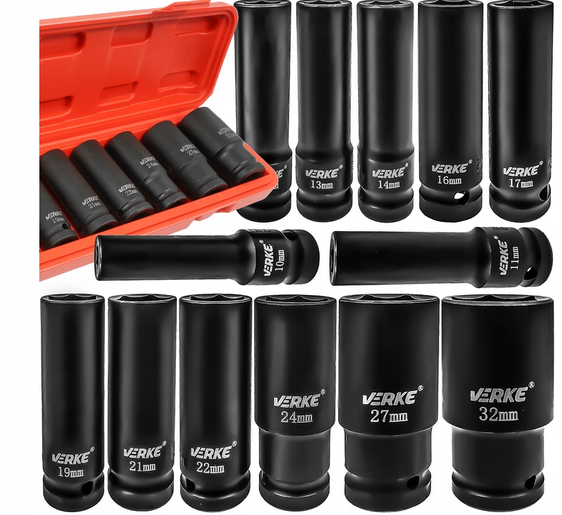 Nasadki Udarowe 1/2 Długie Zestaw Nasadek Udarowych Kluczy Nasadowych 10-32