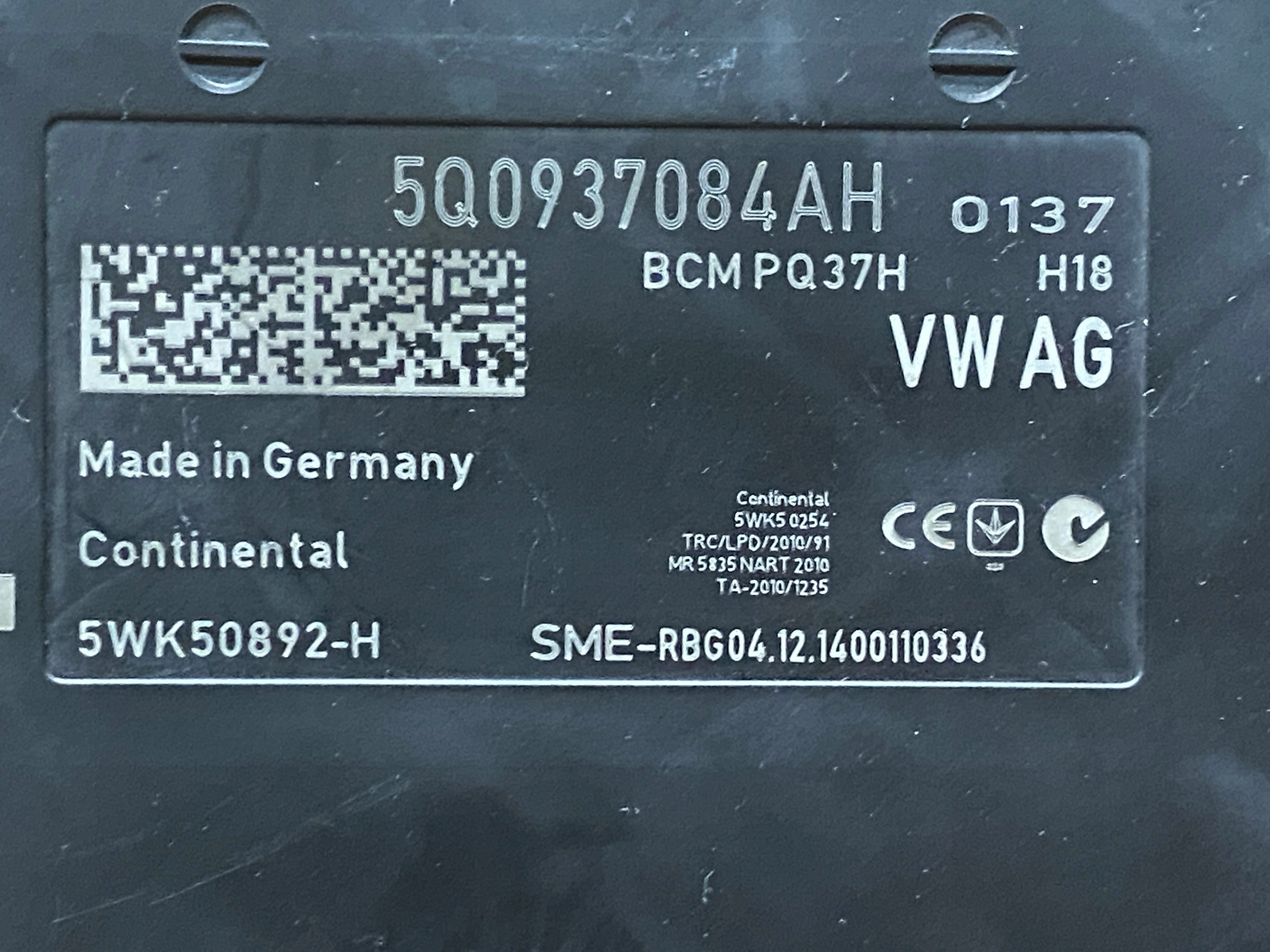 AUDI VW control unit BORDNETZ 5Q0937084AH