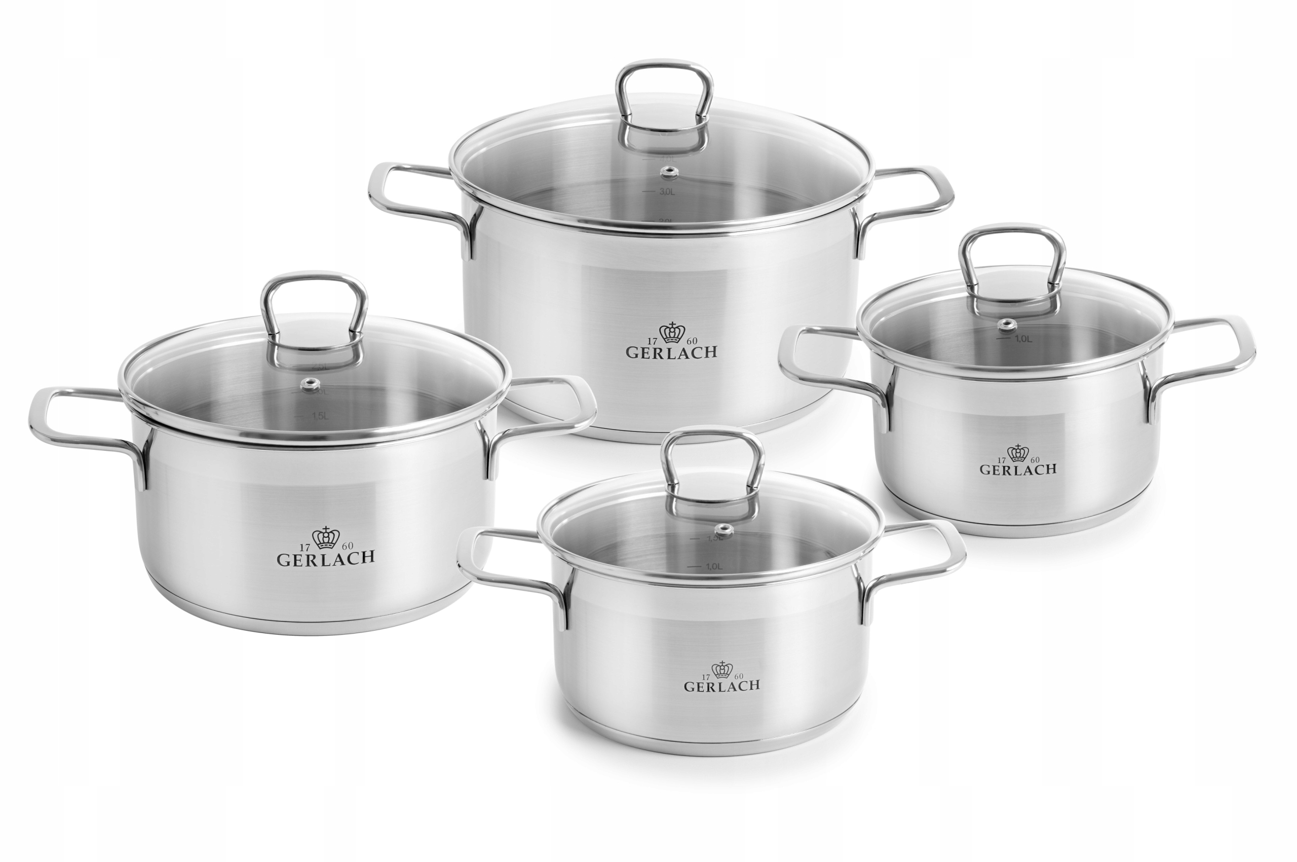 Gerlach zestaw komplet garnków Brava indukcja 8el. Stan opakowania oryginalne