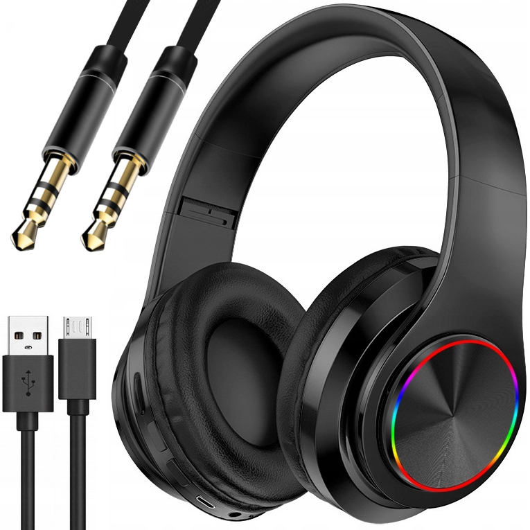 SŁUCHAWKI BEZPRZEWODOWE B39 BLUETOOTH MIKROFON RGB