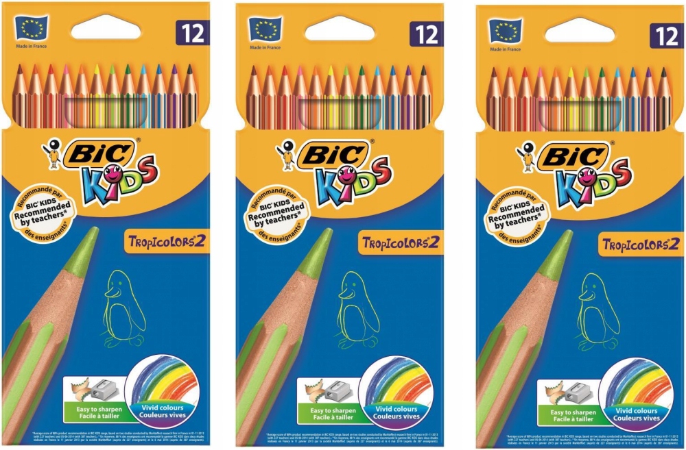 

Kredki ołówkowe Bic Conte Tropicolor 12kol. x3 szt