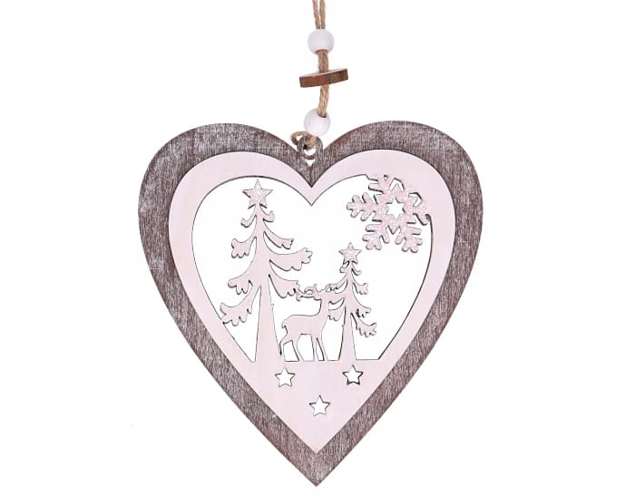 

Serce Z Reniferem Zawieszka 3D Na Choinkę Bombki