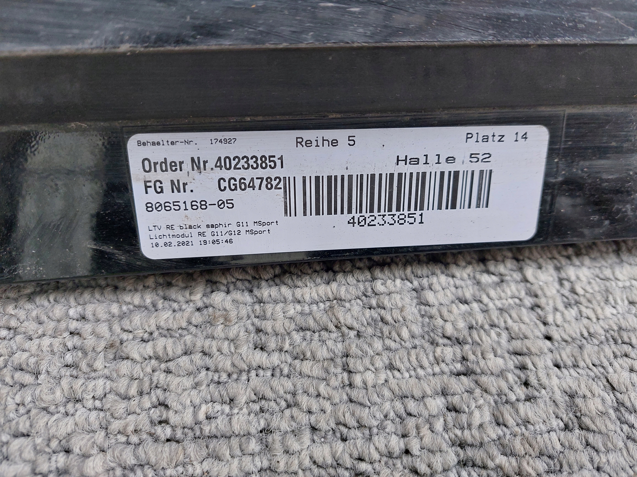 right moulding threshold BMW 7 G11 LIFT M-PALIET 21r 475