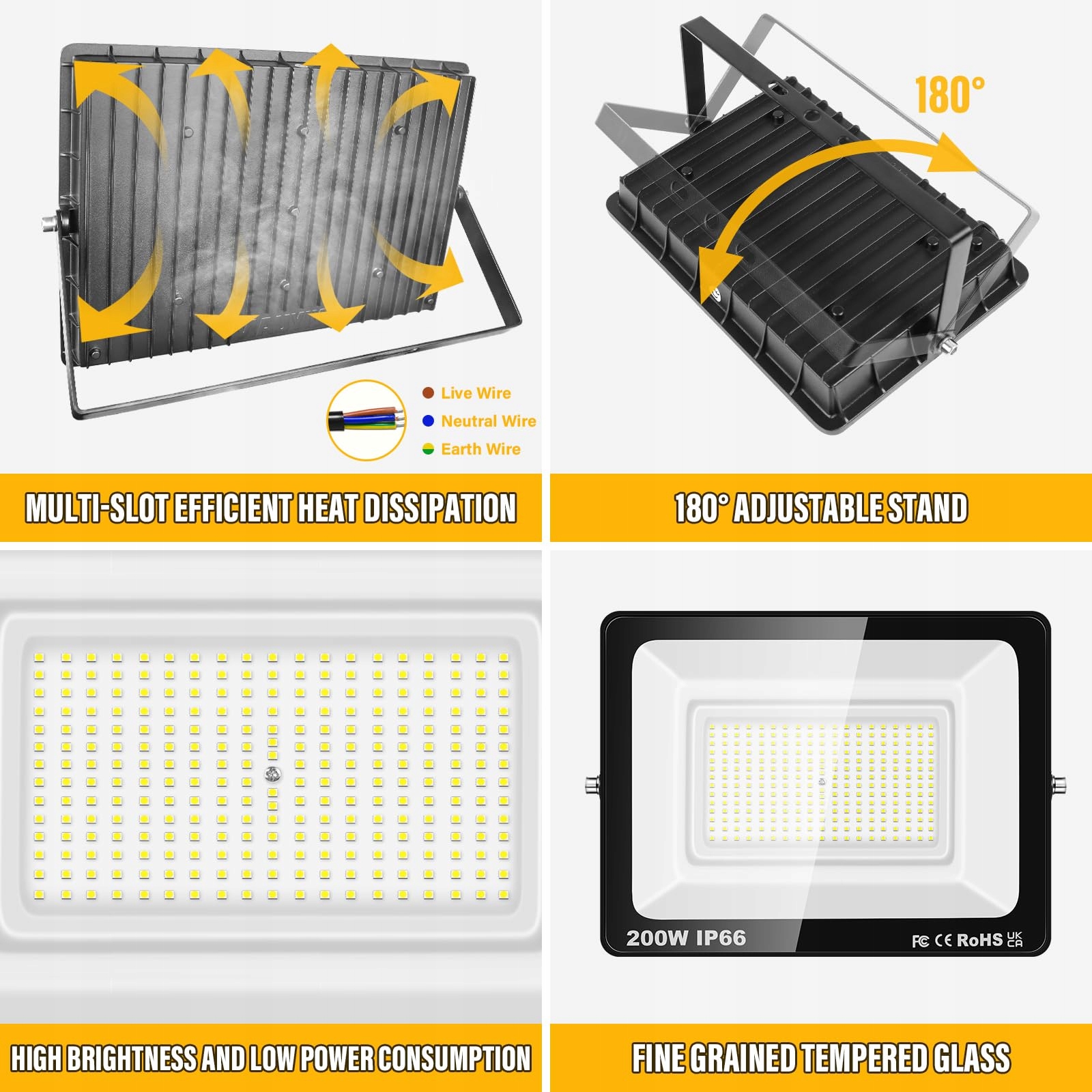Reflektor LED Zewnętrzny Wodoodporny Do Ogrodu Garażu Zimny 200W IP66 RIGID — miniatura 3