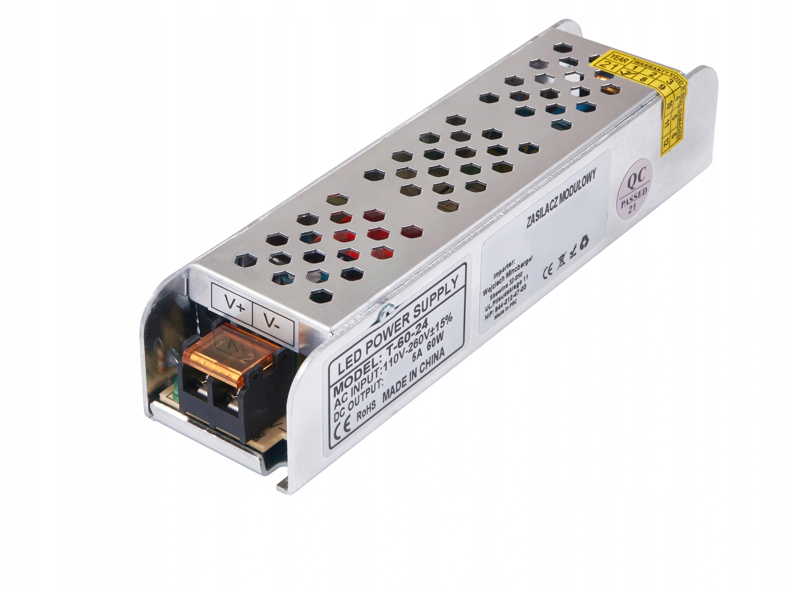 

Zasilacz Montażowy 12V 60W Slim do Led taśma Cctv
