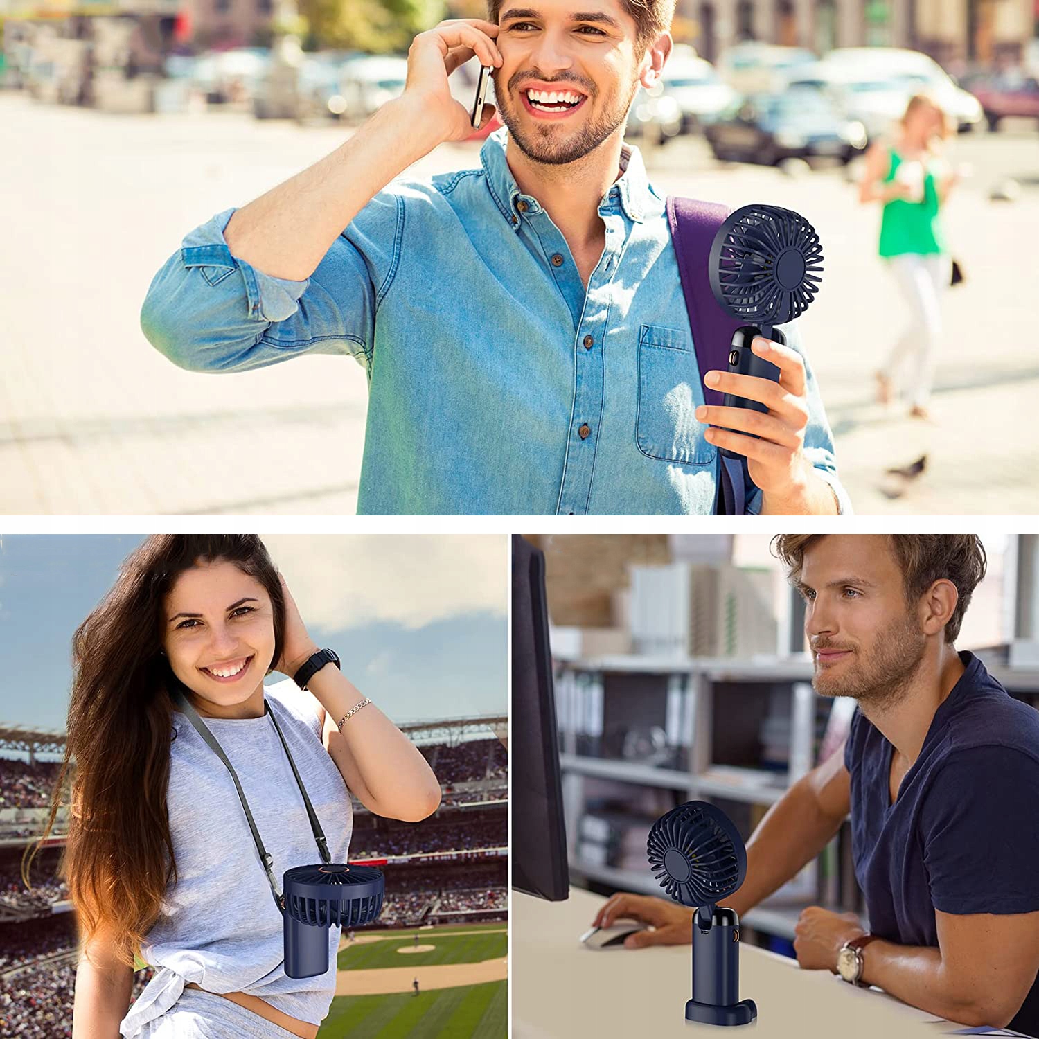 MINI WIATRACZEK RĘCZNY WENTYLATOR USB 2 W 1 Załączone wyposażenie kabel USB