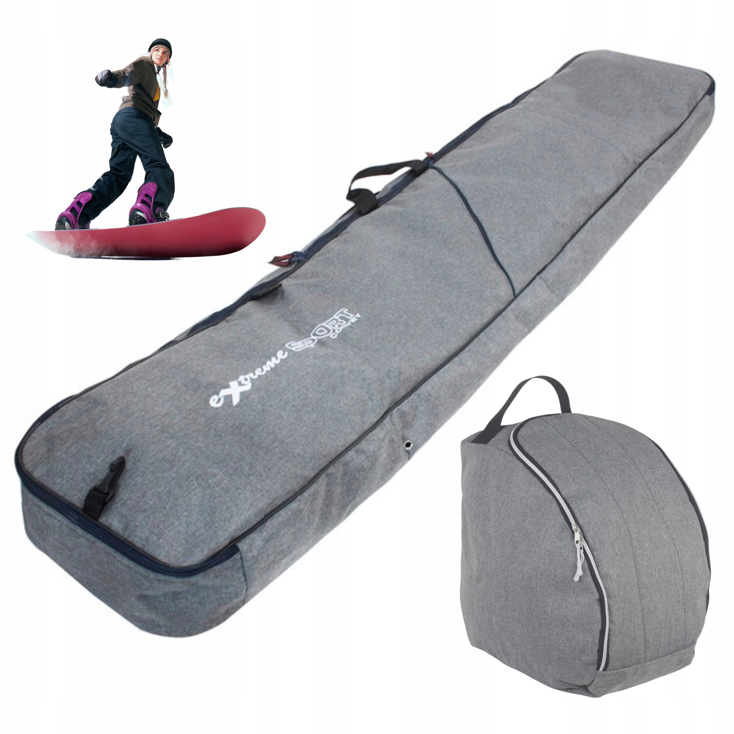 Obal na snowboard 170 cm, boty, taška na helmu, Polský výrobek
