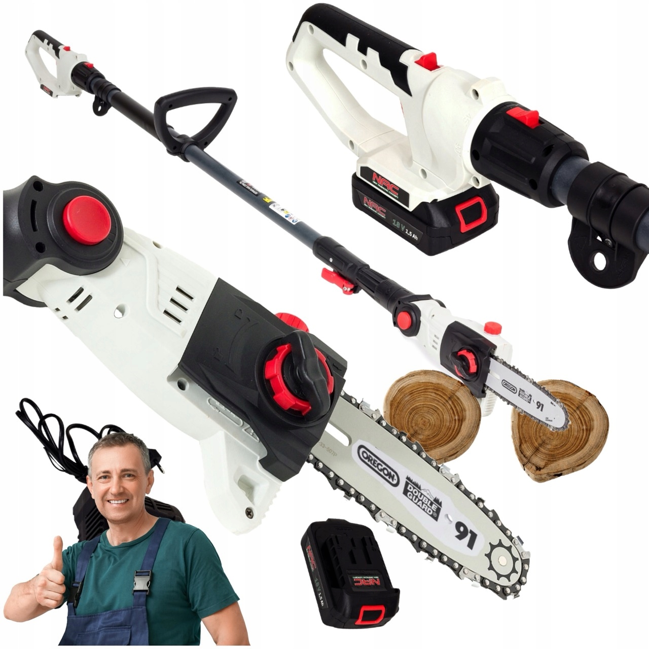 Piła Akumulatorowa Na Wysięgniku Nac Pilarka Okrzesywarka 18V 190-270CM