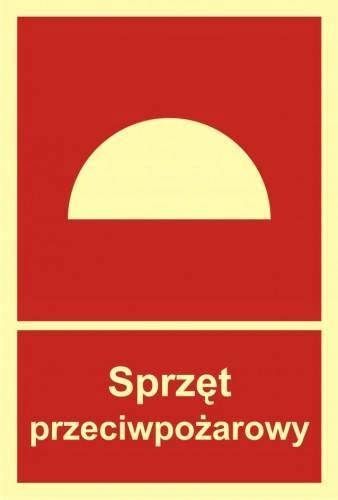 Znak SPRZĘT PRZECIWPOŻAROWY - 20 X 29,6 cm