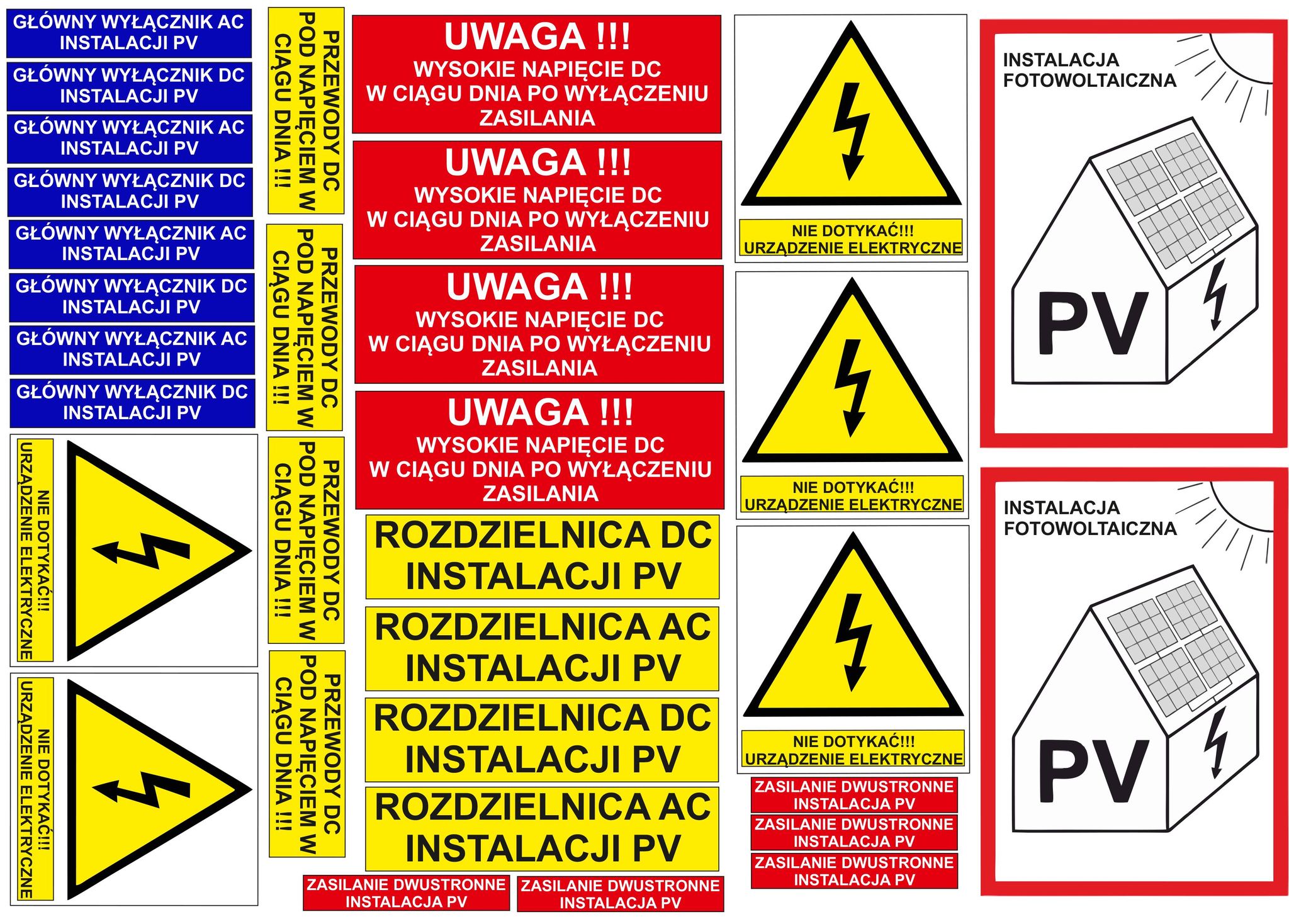 

Nowe wymogi naklejki elektryczne Fotowoltaika Pv