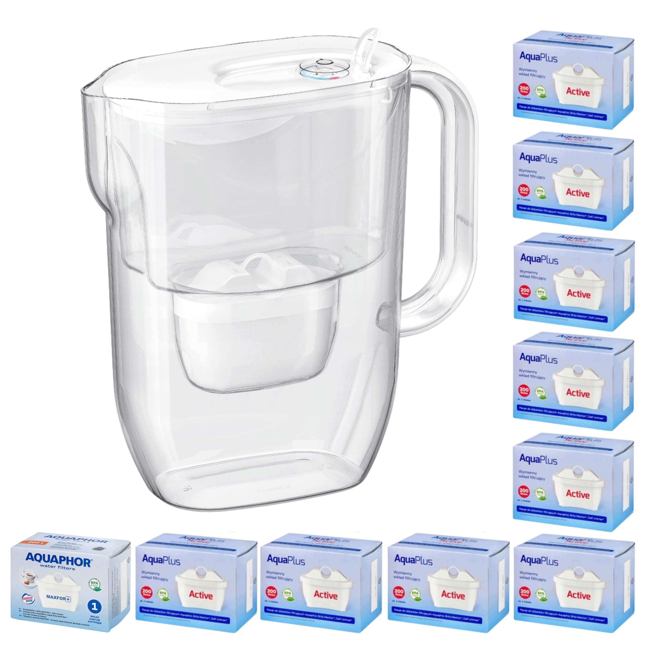 Filtrační konvice na vodu Aquaphor Fresh 3,2L Bílá s 10 vložkami