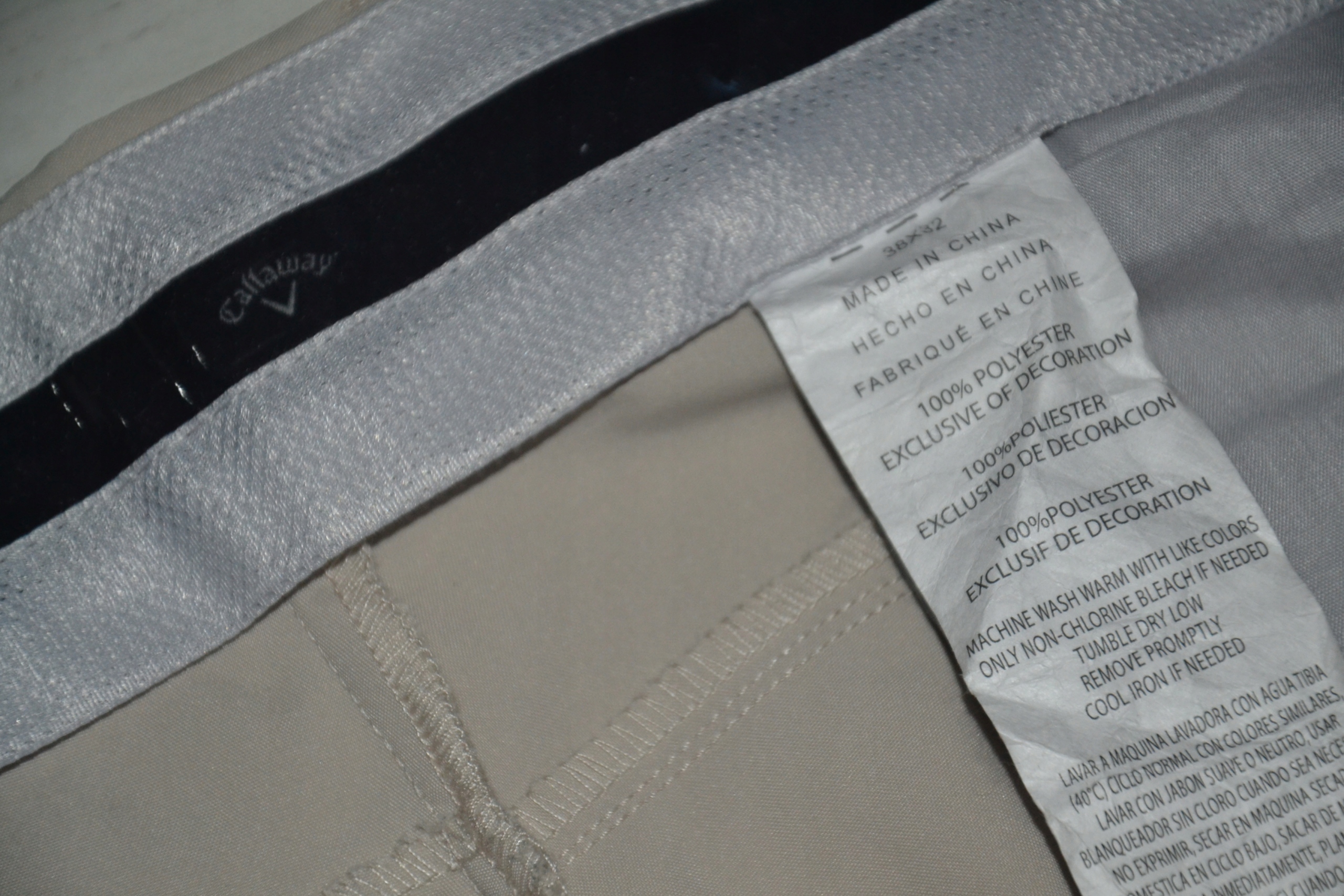 CALLAWAY GOLF SPODNIE NA GOLF 38X32 Kolor dominujący brązowy