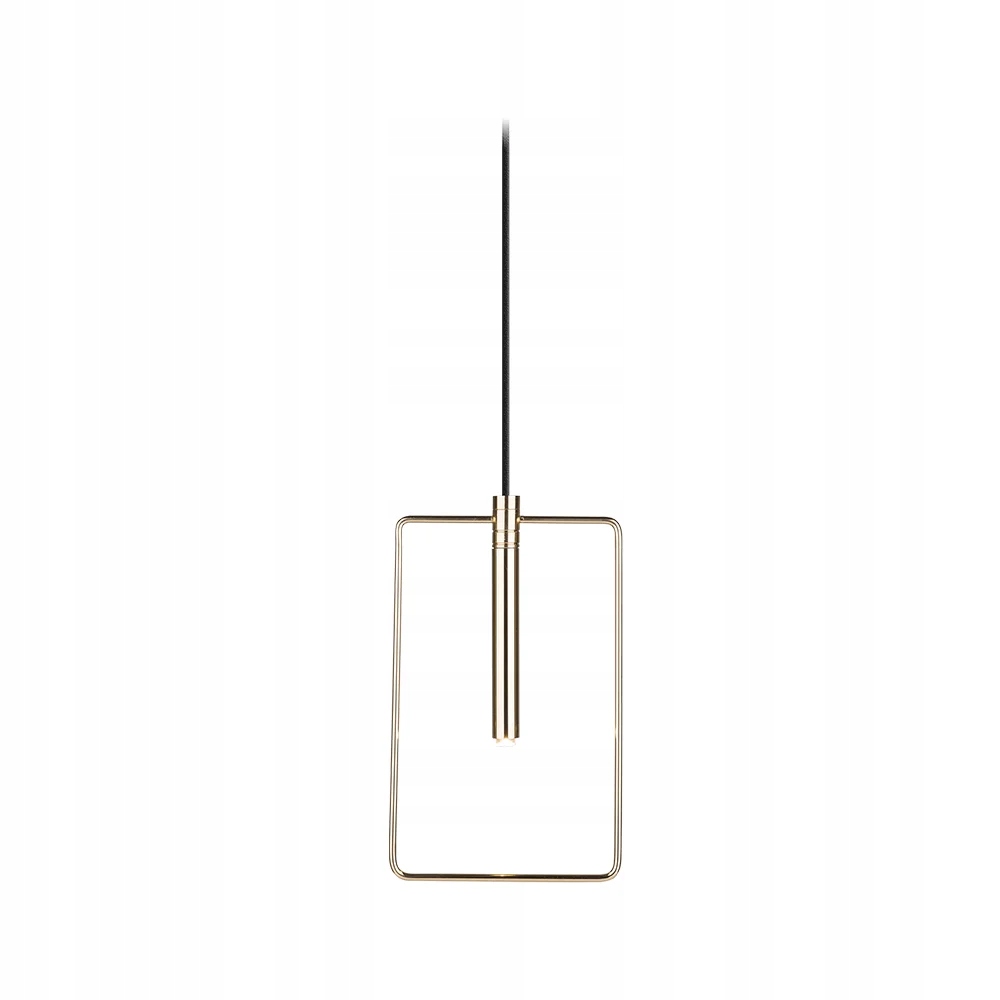 Minimalistická, obdĺžniková, moderná mosadzná závesná lampa 29 cm Amplex