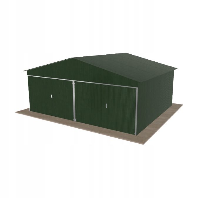 Plechová garáž 6x5 m dvoupolohová, dvoupolohová, zelená