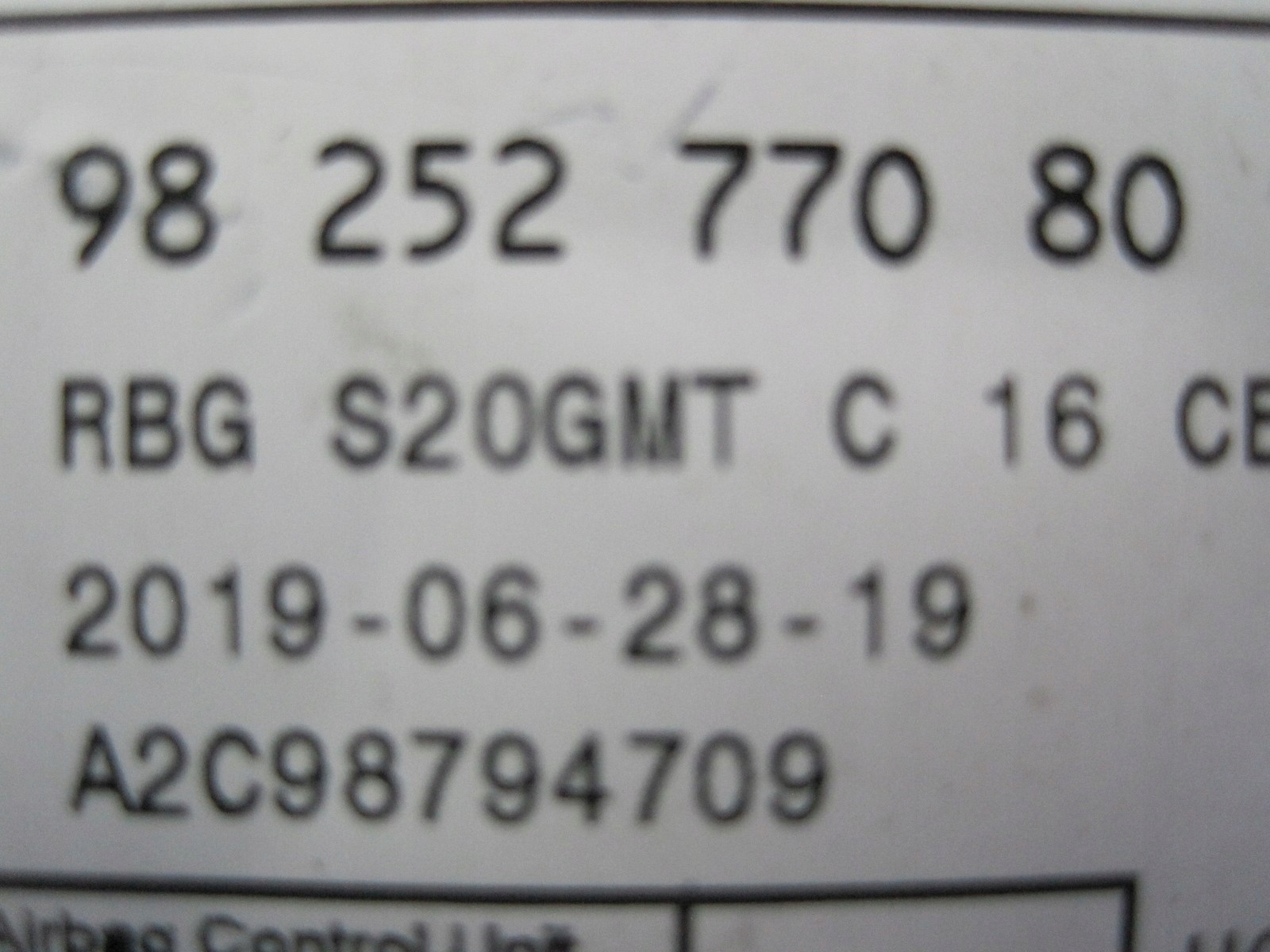 Moduł sensor airbag Citroen C3 Aircross 9825277080 Producent Citroen OE