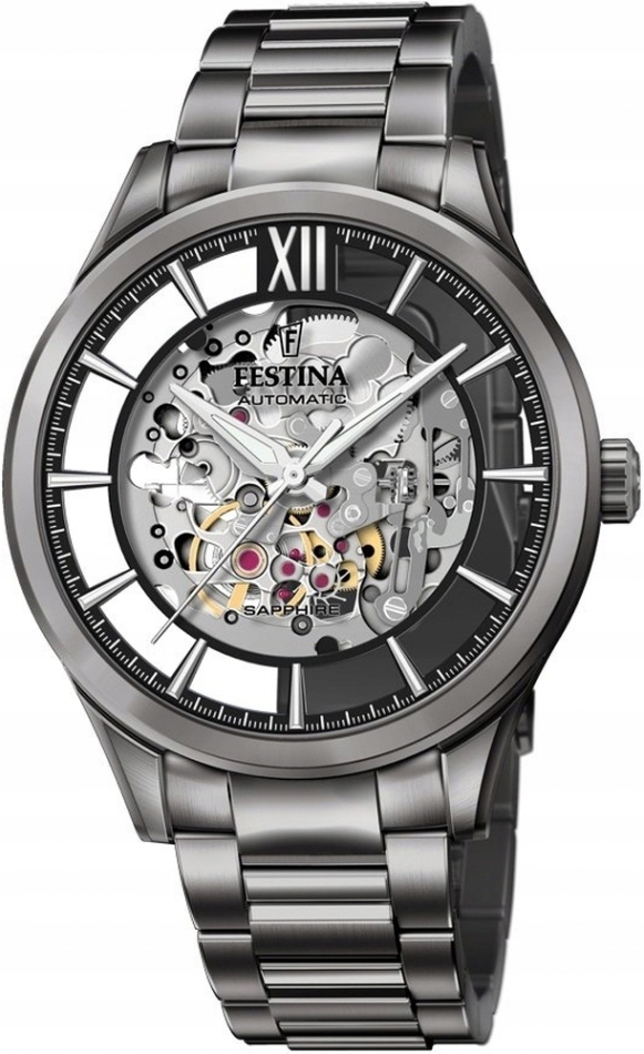 Pánské hodinky Festina 20632/1 grafitové klasické skeleton