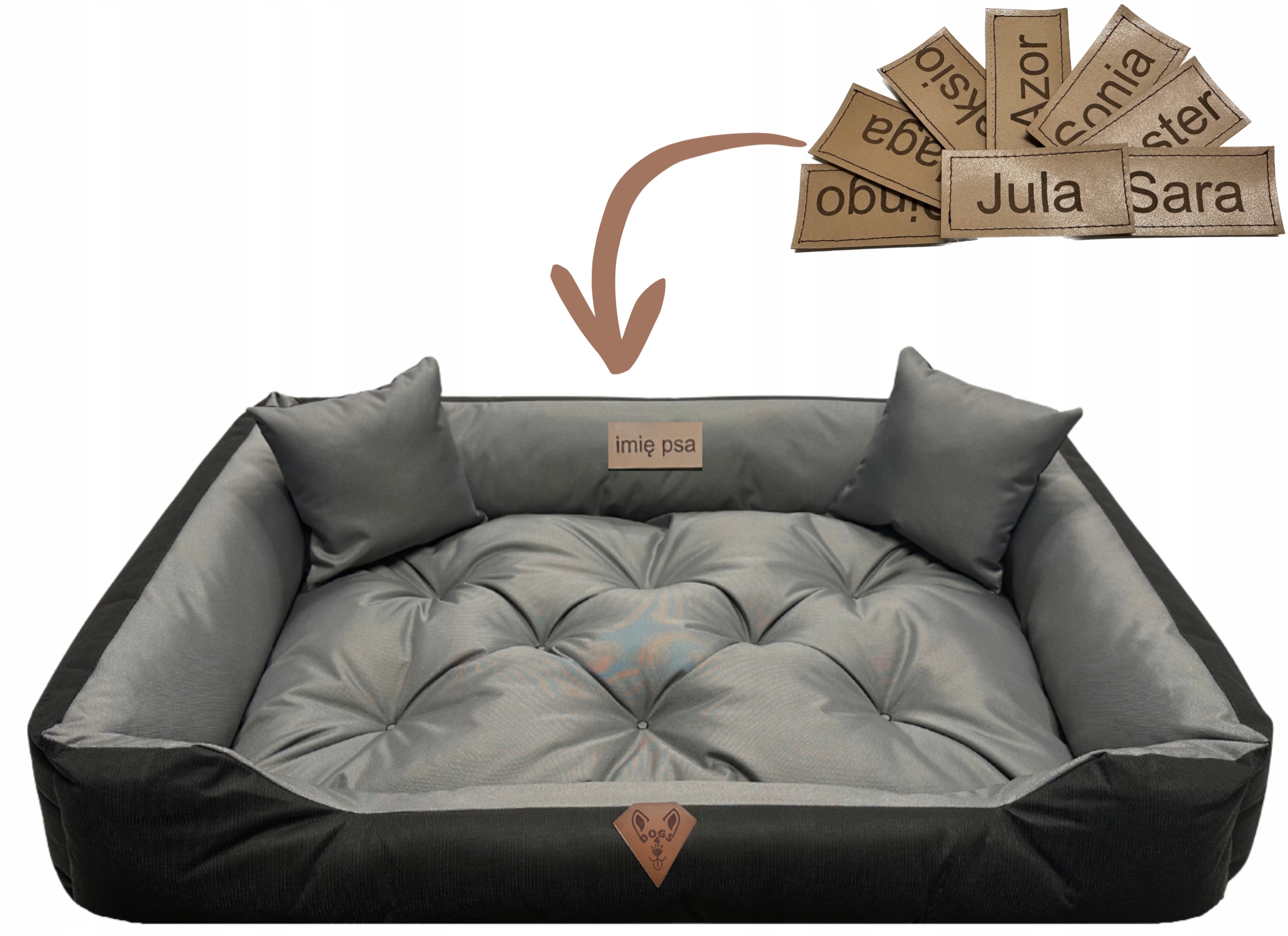 Legowisko dla psa 115x95 wodoodporne|pikowane|imię psa DOGS4LIFE