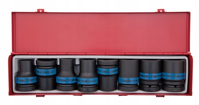 Úderové Nástavce 1'' Ťažné 24-41 MM 4/6 Uhlové 17-41 MM King Tony 8408MP
