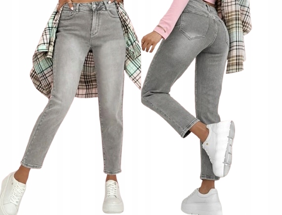Spodnie jeansowe jeansy Mom Fit Loose Fit wysoki stan M.sara M 217