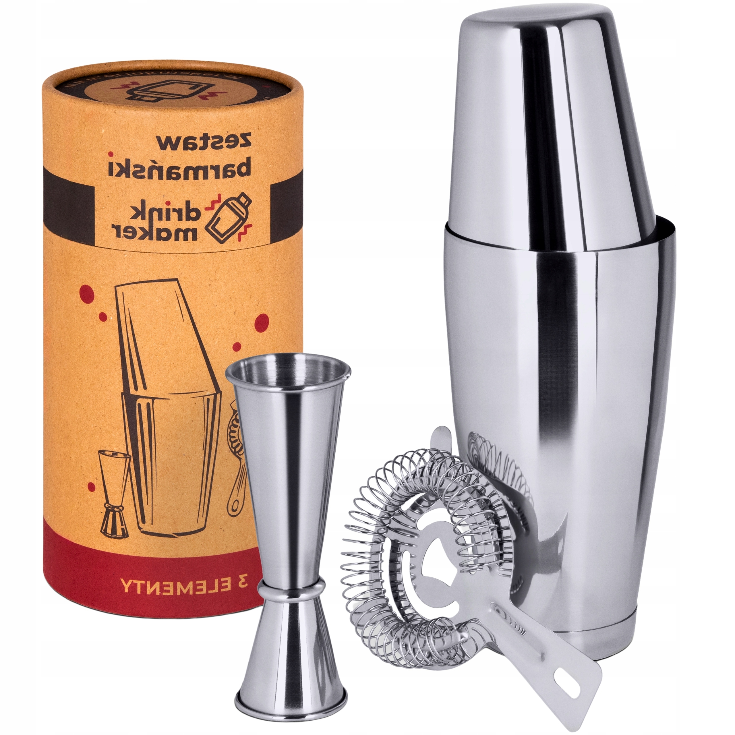 Barmanský set na nápoje Shaker Tin-Tin Jigger Abiko