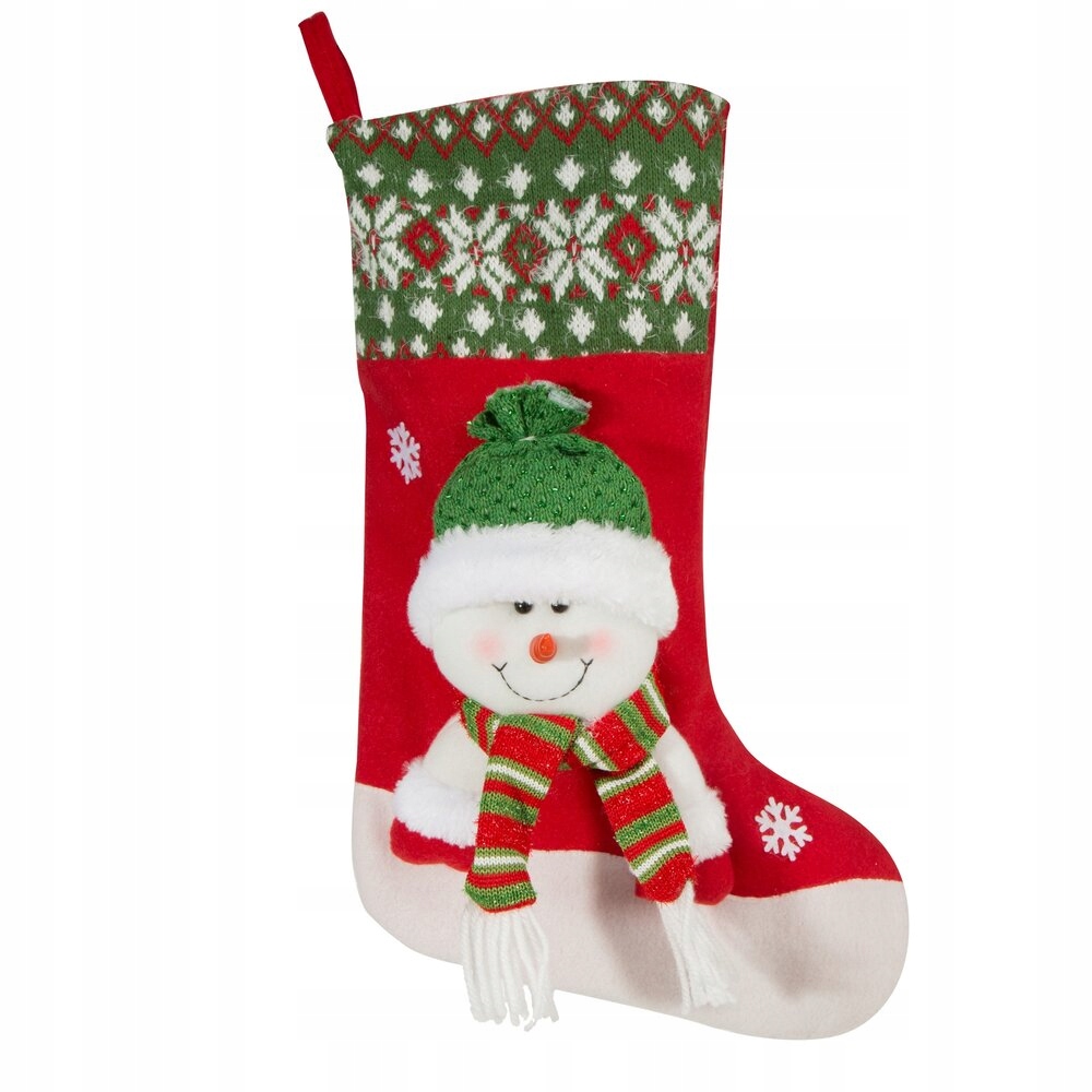 Vánoční ponožky s aplikací Snow 4 Eurofirany, červená a zelená