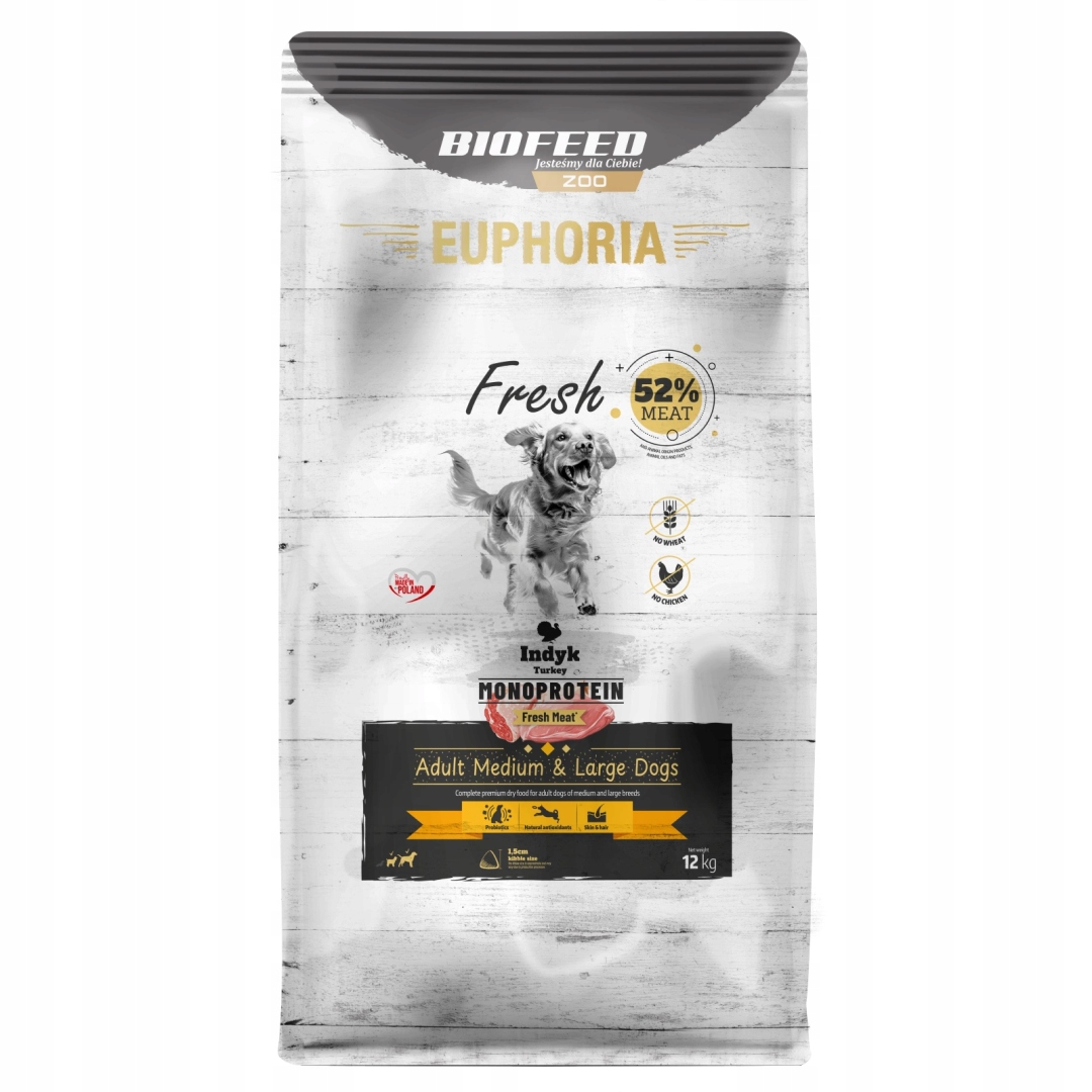 Levně Biofeed Euphoria Fresh 12 kg Monoproteinové Krmivo pro střední a velké psy