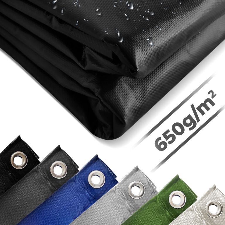 Jago Plachta 650 g/m², hliníková oka, černá, 3 x 6 m