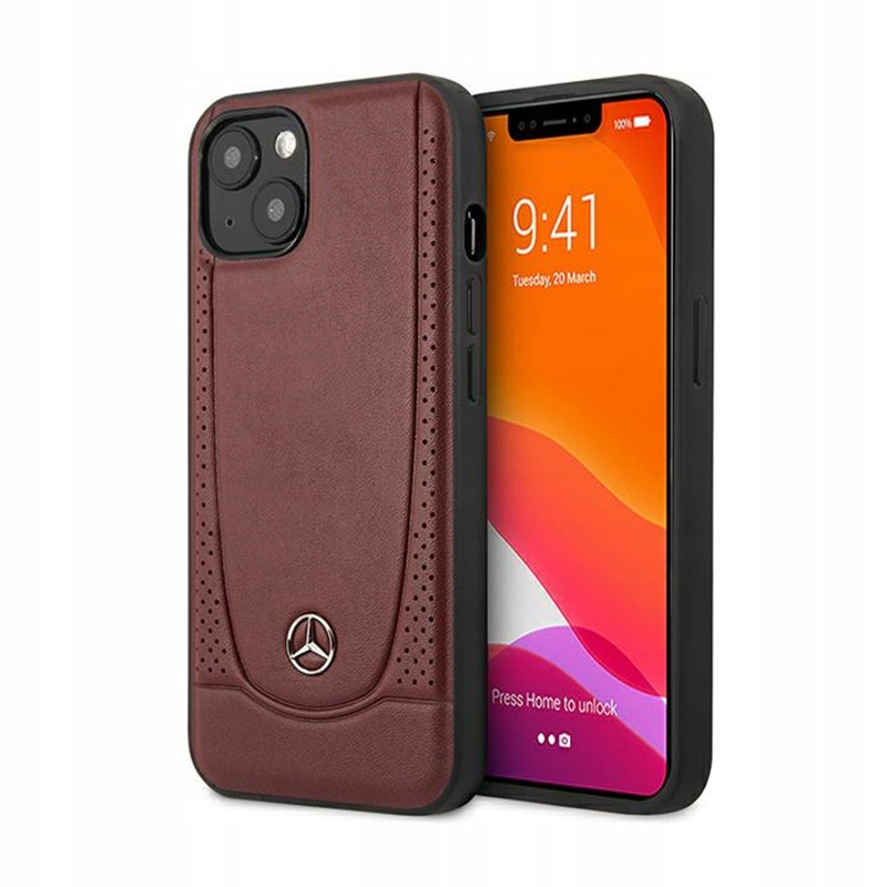 Mercedes Leather Urban Line – Pouzdro pro iPhone 15 (červené)