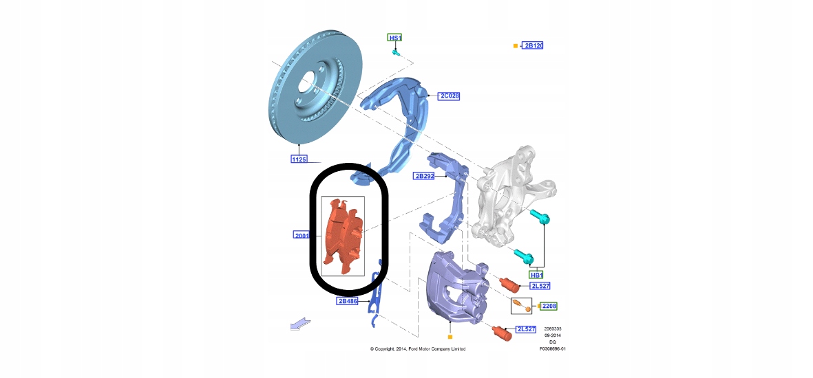 Přední Brzdové Destičky S-max/galaxy 15-EDGE 15- 2553414 MEJ1GJ-2K021-AA
