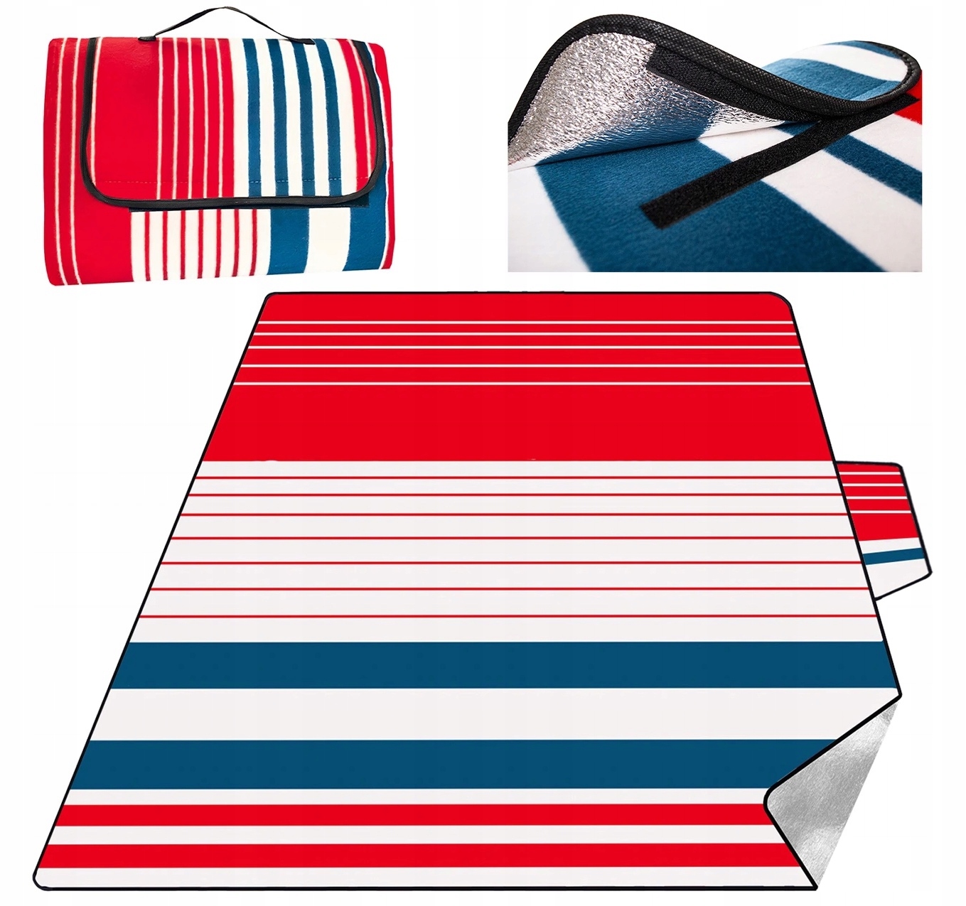 KOC PIKNIKOWY PLAŻOWY MATA Z IZOLACJĄ 200x200 czer Marka Mensen