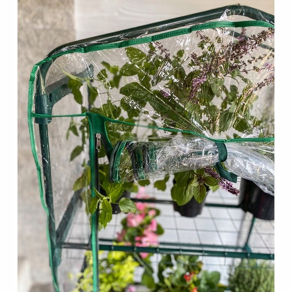 SZKLARNIA BALKONOWA 3 PÓŁKI BIAŁA 69x49x125 FOLIA Kolor biały