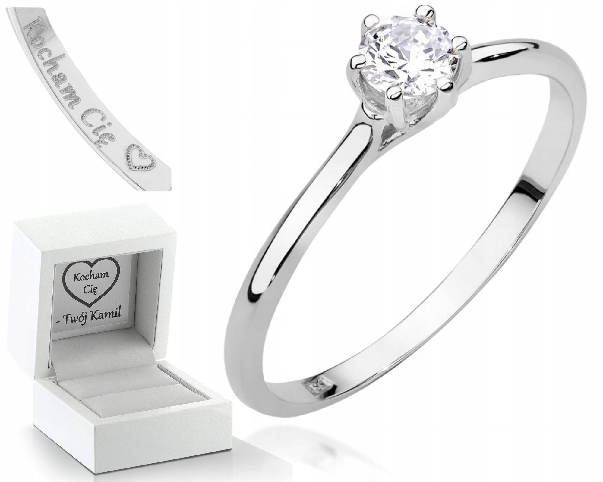 Klasický Prstýnek S Briliantem Gravírování