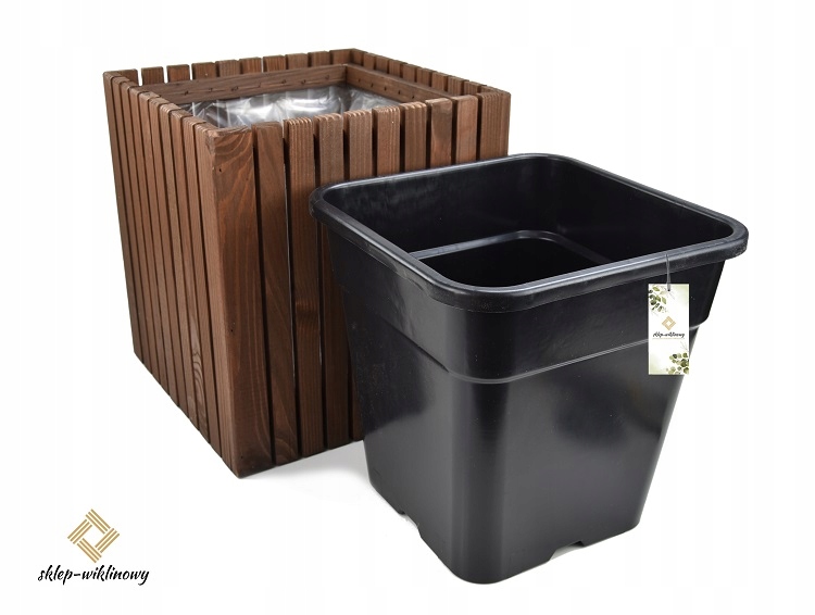 Velký dřevěný květináč Obal Zahradní květináč Na terasu Květináč 40cm