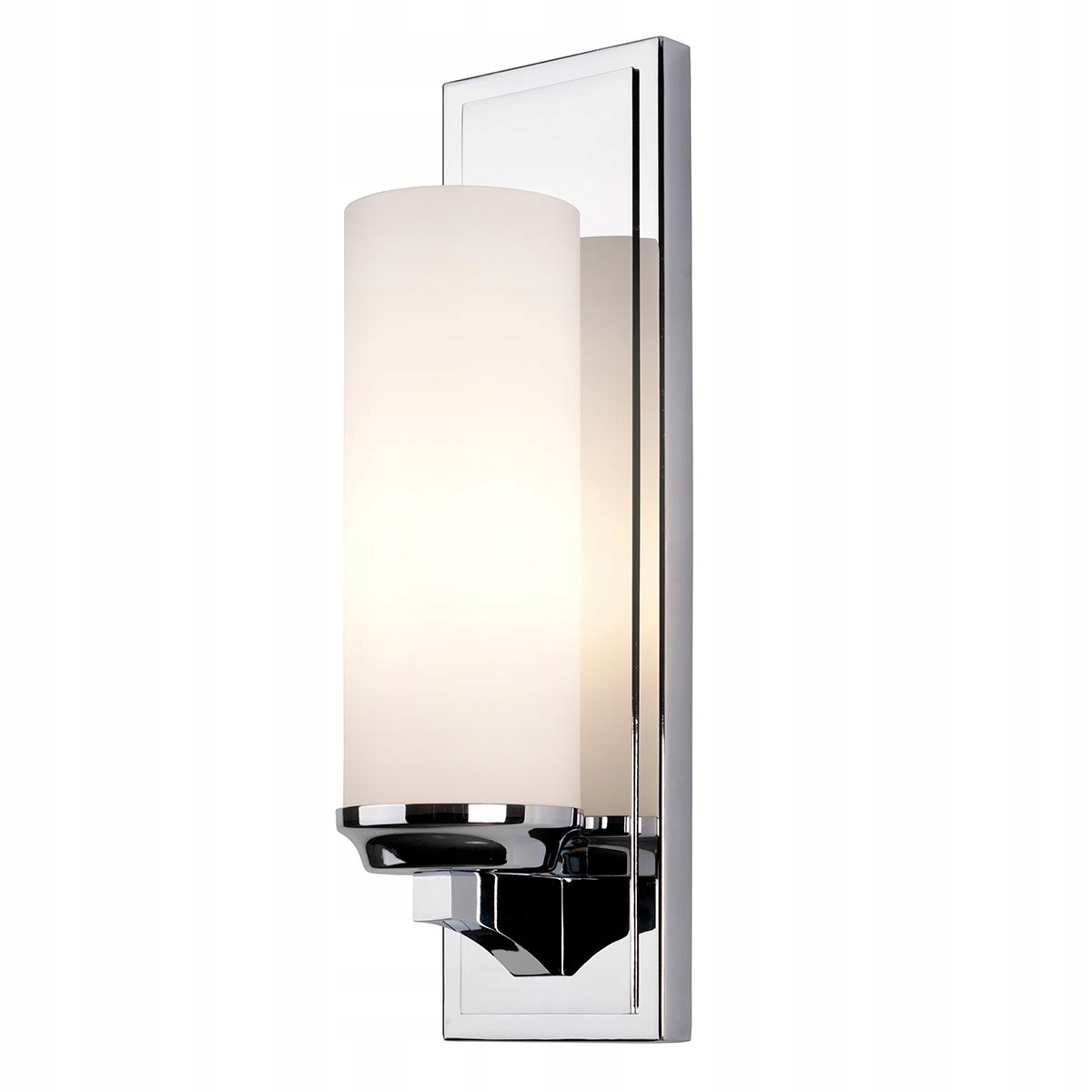 Kúpeľňové nástenné svietidlo, chróm, sklo, biele, tienidlo, 40 cm, IP44, Feiss