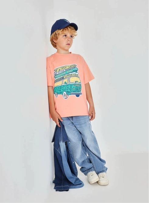 Boboli 613011 Spodnie Chłopięce Jeansowe Prosta Nogawka Przetarcia r.140