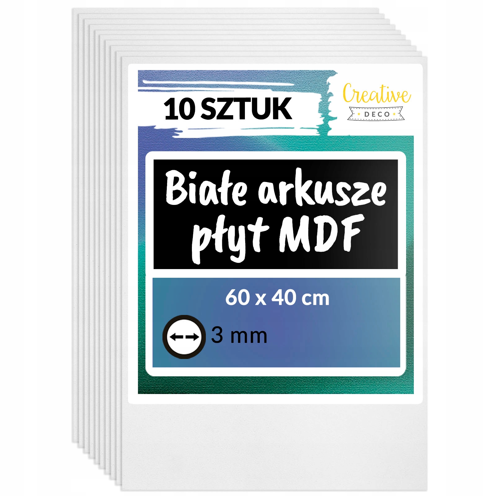 Mdf deska bílá pro řezy laserem gravírování 60x40 cm 3mm x 10 Ks