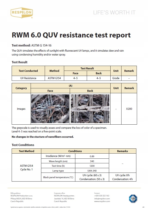 Anty smog membrana filtr oczyszczacz Respilon nano Kolor dominujący inny