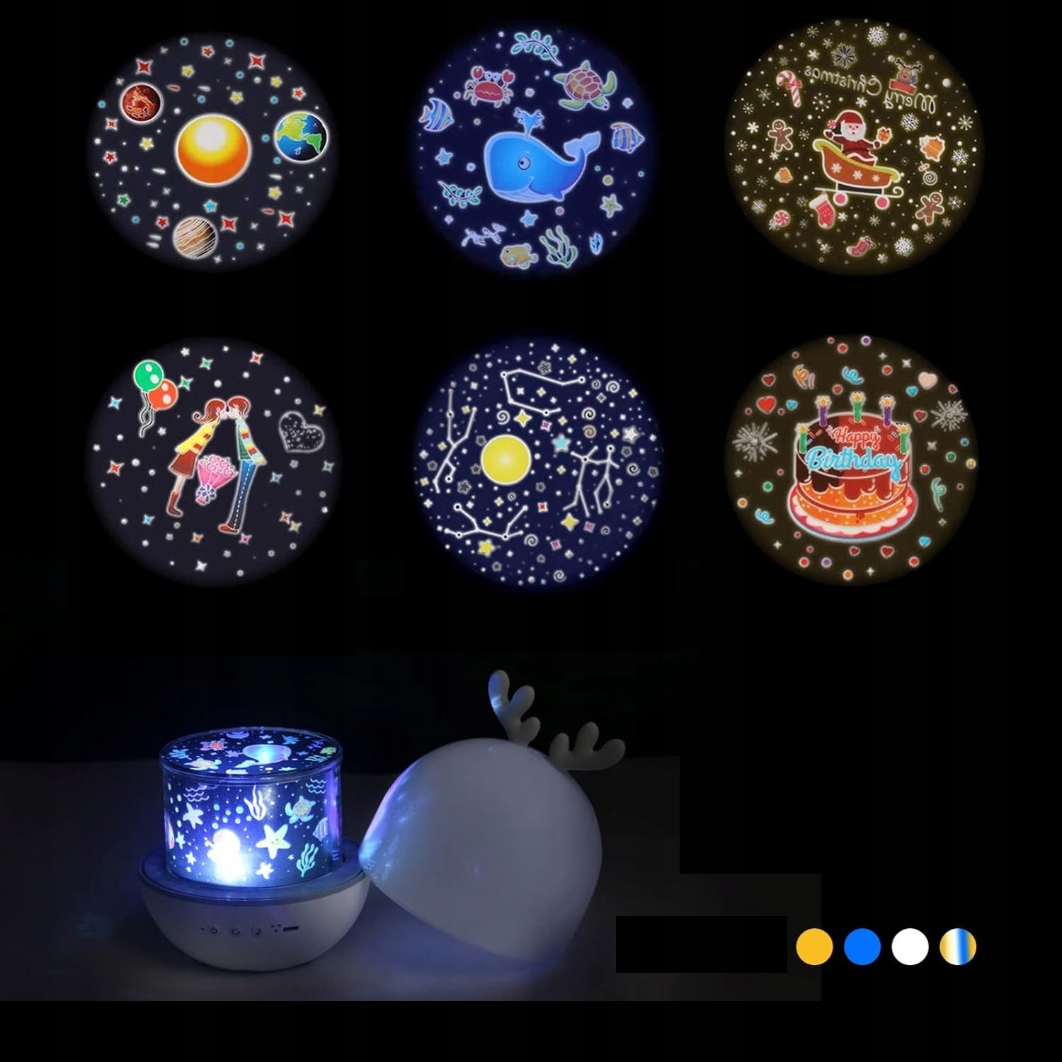 URAQT Lampka Nocna LED Projektor Gwiazd Kosmos — miniatura 13