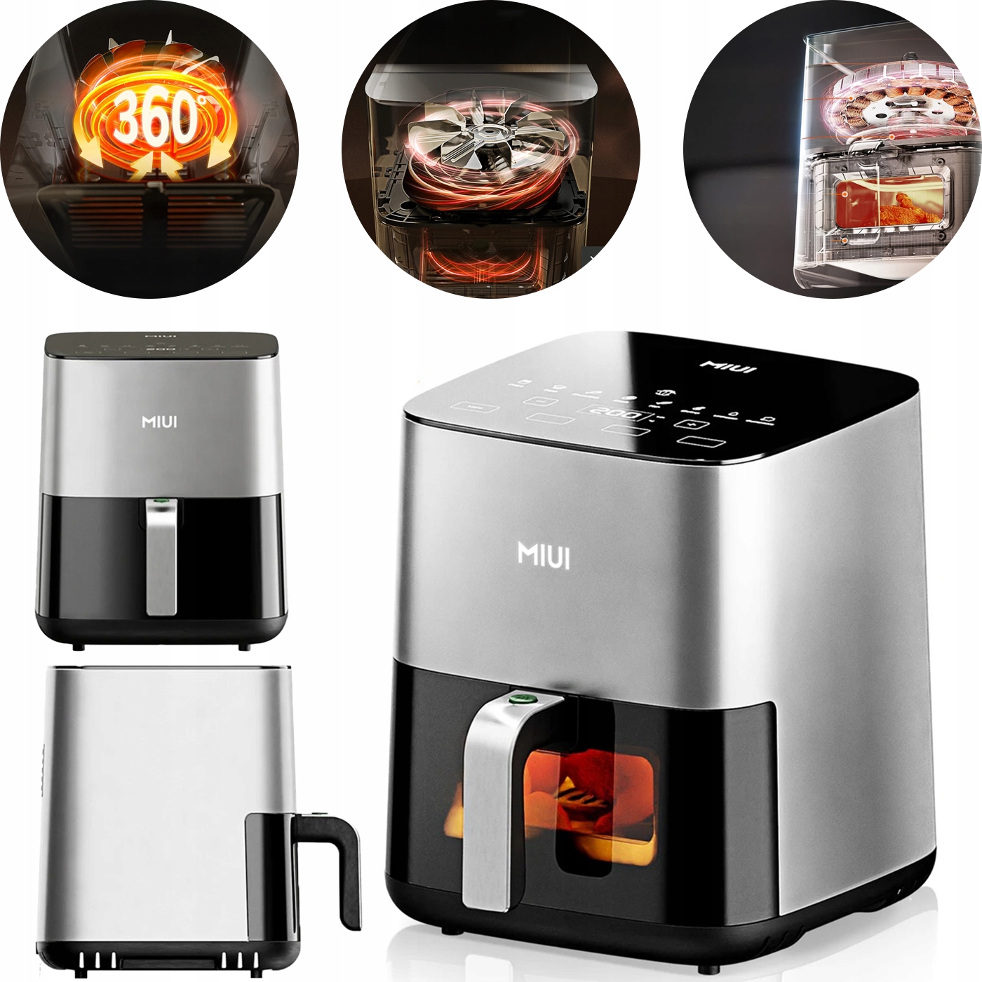 Beztuková Fritéza Fritéza Air Fryer Mini Pec 5L 1450W 200°
