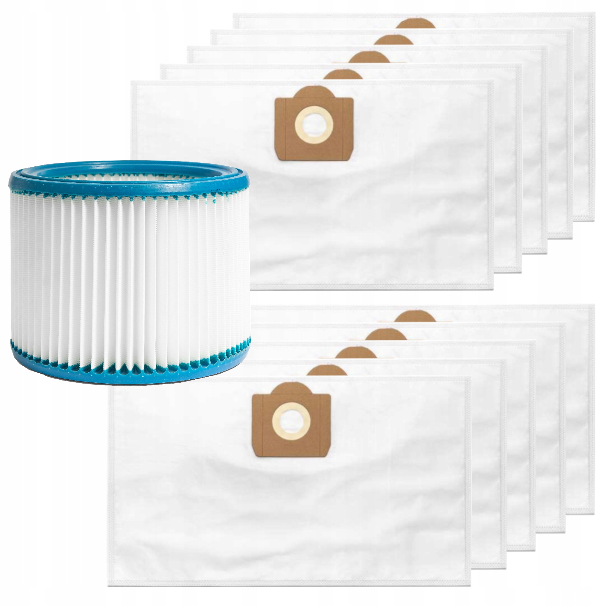 10x Worki Syntetyczne+filtr Powietrza Do Odkurzacza Bosch Gas Makita VC