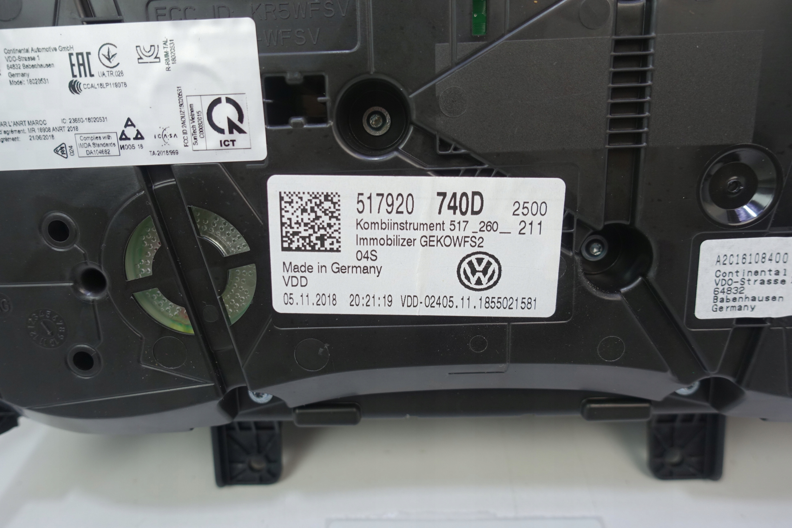 dials dials VW GOLF VII 7 5G 60862KM 5G1920740D