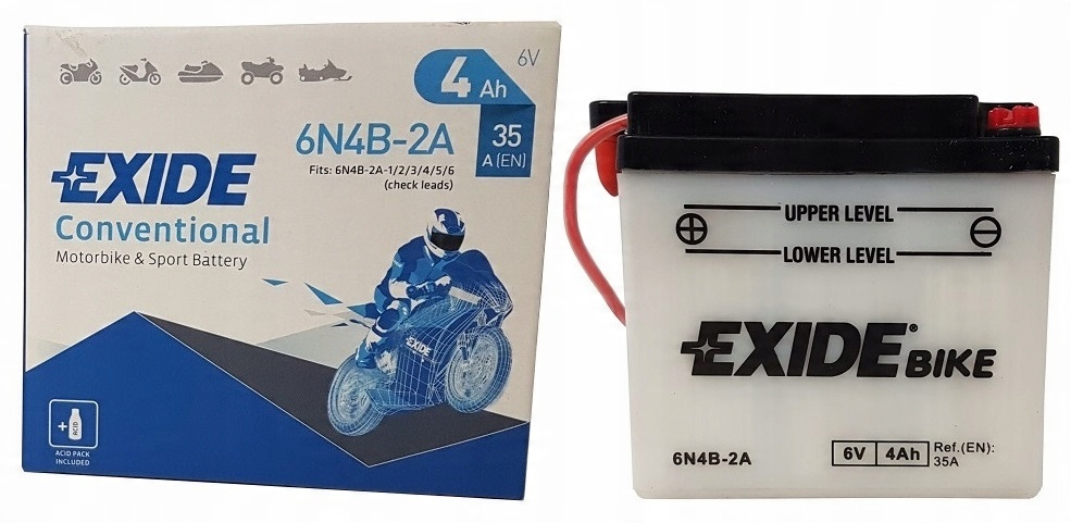 

Akumulator Motocyklowy Exide 6N4B-2A 6V 4Ah 35A