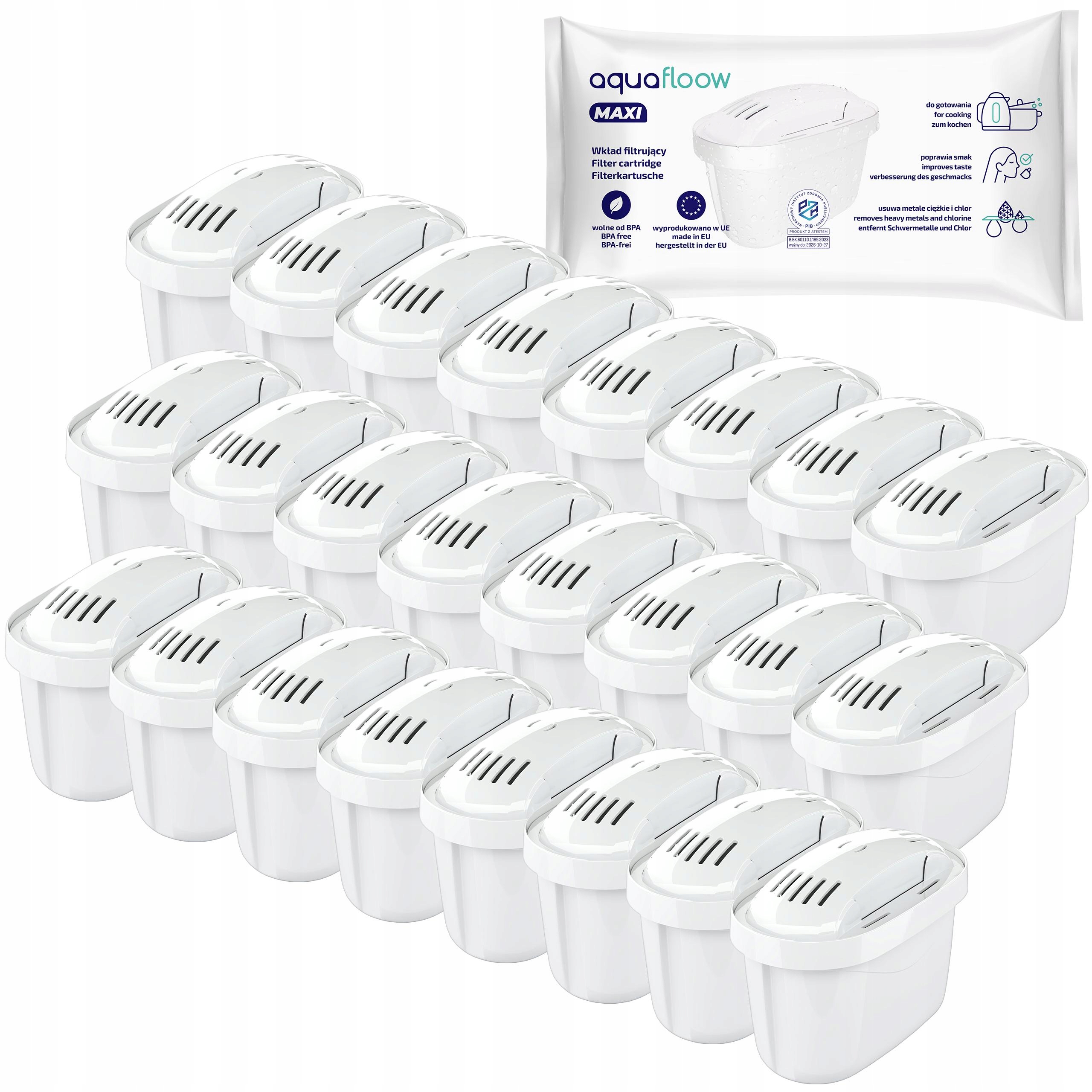 24x Vodní filtr Aquafloow Maxi do filtrační konvice Brita Dafi náhradní