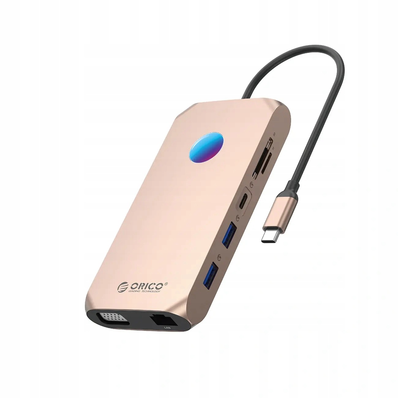 Stacja dokująca Usb- C Orico Xcr 12w1 Rgb 2x Usb- A 3. 1 1x Usb- A 2. 0 C