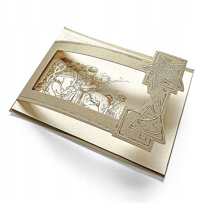 

Kartki świąteczne, tłoczona kolorem starego złota