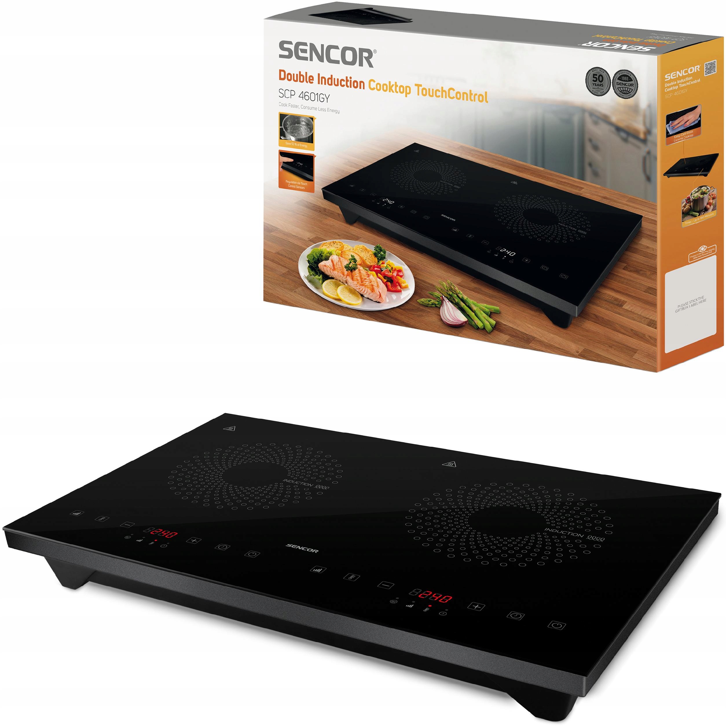 Kuchenka indukcyjna przenośna 3400W 2 Palniki dotykowa Sencor Scp 4601GY